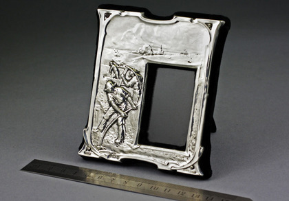 Art Nouveau Silver Picture Frame - Peace Hath Her Victories